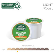 Green Mountain Coffee Roasters, Decaf Breakfast Blend, Light Roast, Beans, 32.0 Count