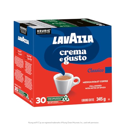 Lavazza, Crema e Gusto, Medium Roast, K-Cup Pods, 30 Count