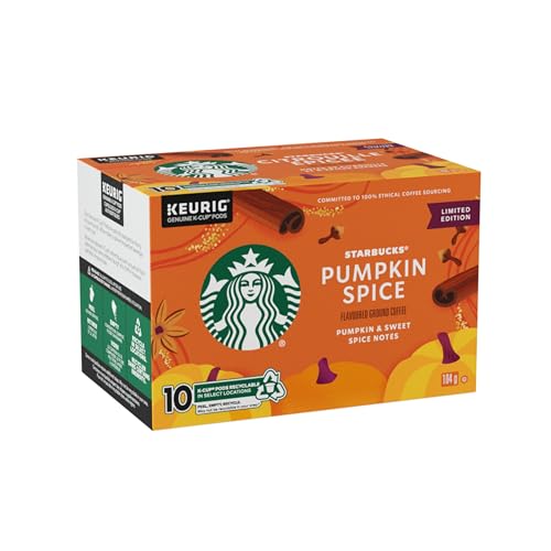 Starbucks, Pumpkin Spice, Medium Roast, K-Cup Pods, 10 Count