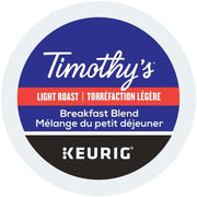 TIMOTHY'S, Breakfast Blend, Light Roast, K-Cup Pods, 24 Count