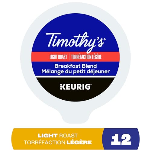 TIMOTHY'S, Breakfast Blend, Light Roast, K-Cup Pods, 12 Count