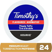 TIMOTHY'S, Maple Taffy, Light Roast, K-Cup Pods, 24 Count