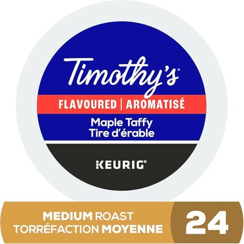 TIMOTHY'S, Maple Taffy, Light Roast, K-Cup Pods, 24 Count