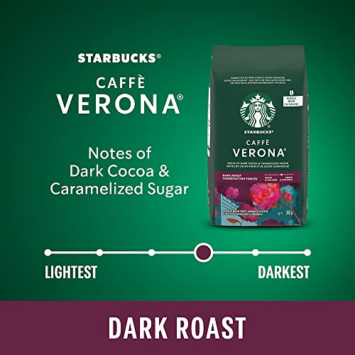 Starbucks, Dark Chocolate, Dark Roast, Whole Beans, 6 x 340 Grams