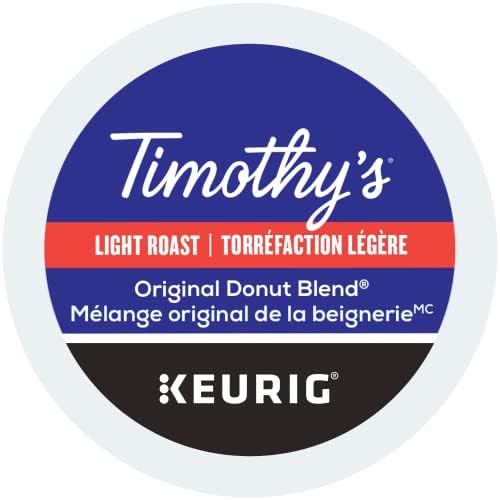 TIMOTHY'S, Original Donut Blend, Light Roast, K-Cup Pods, 48 Count