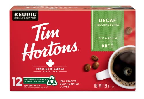 Tim Hortons, Decaf, Medium Roast, Coffee, 12 Count