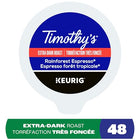 TIMOTHY'S, Rainforest Espresso, Medium Roast, K-Cup Pods, 48 Count