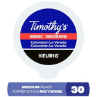TIMOTHY'S, Colombian La Vereda, Medium Roast, K-Cup Pods, 30 Count