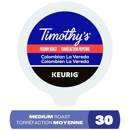 TIMOTHY'S, Colombian La Vereda, Medium Roast, K-Cup Pods, 30 Count