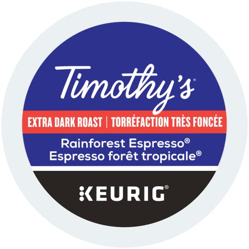 TIMOTHY'S, Rainforest Espresso, Light Roast, K-Cup Pods, 24 Count