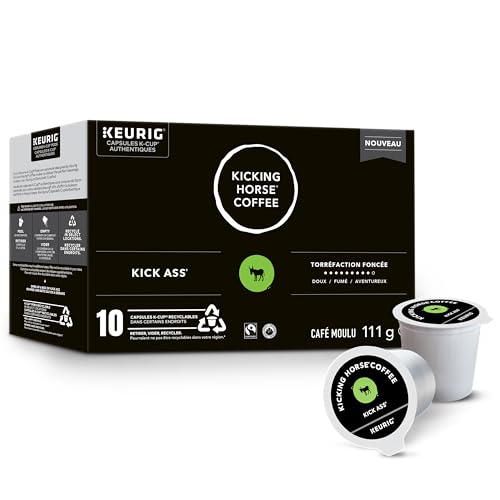 Kicking Horse Coffee, Kick Ass, Dark Roast, K-Cup Pods, 10 Count