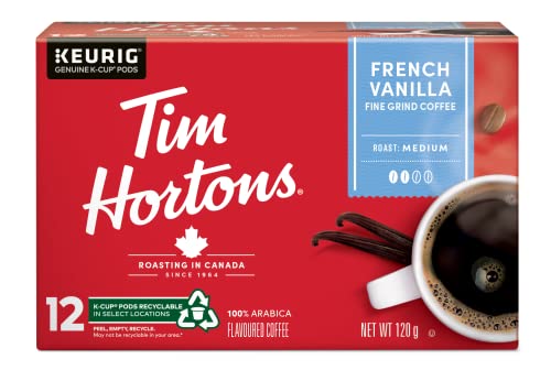 Tim Hortons, French Vanilla, Medium Roast, Coffee, 12 Count