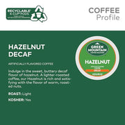 Green Mountain Coffee Roasters, Hazelnut, Light Roast, Beans, 72.0 Count