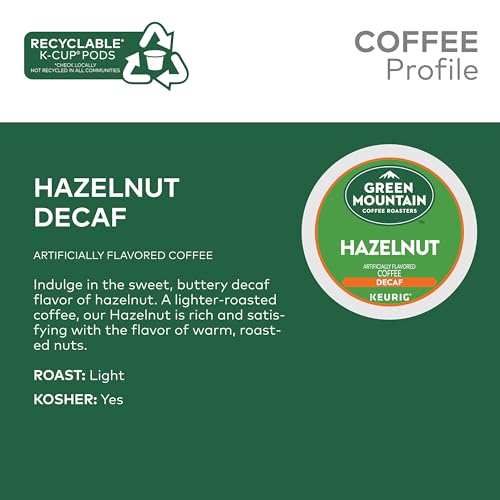 Green Mountain Coffee Roasters, Hazelnut, Light Roast, Beans, 72.0 Count
