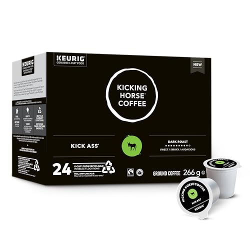 Kicking Horse Coffee, Kick Ass, Dark Roast, K-Cup Pods, 24 Count