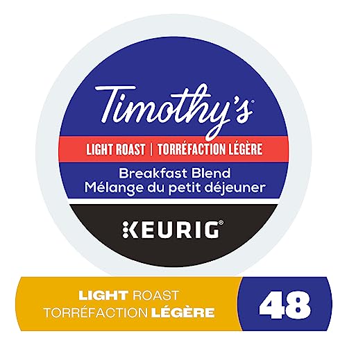 TIMOTHY'S, Breakfast Blend, Light Roast, K-Cup Pods, 48 Count