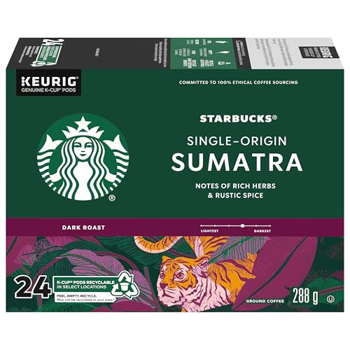 Starbucks, Sumatra Dark Roast, Dark Roast, Coffee, 24 Count