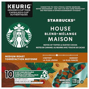 Starbucks, House Blend, Medium Roast, K-Cup Pods, 10 Count