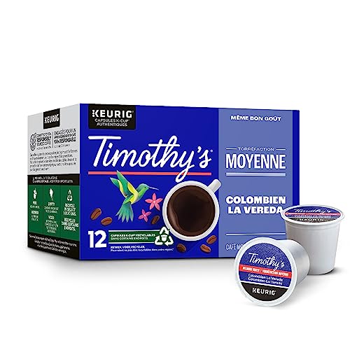 TIMOTHY'S, Colombian La Vereda, Medium Roast, K-Cup Pods, 12 Count