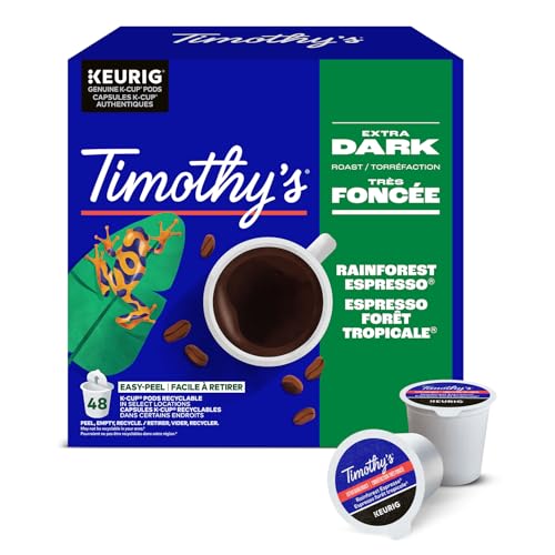 TIMOTHY'S, Rainforest Espresso, Medium Roast, Coffee, 48 Count