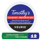 TIMOTHY'S, Rainforest Espresso, Dark Roast, K-Cup Pods, 12 Count