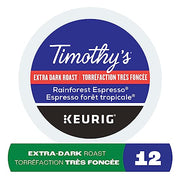 TIMOTHY'S, Rainforest Espresso, Dark Roast, K-Cup Pods, 12 Count