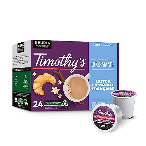 TIMOTHY'S, French Vanilla, Medium Roast, K-Cup Pods, 24 Count
