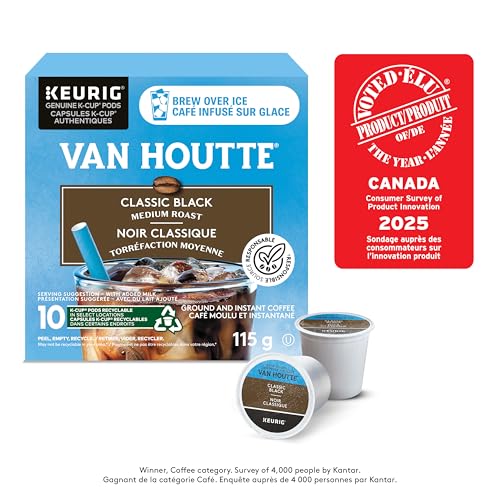Van Houtte, Black Classic, Medium Roast, K-Cup Pods, 10 Count
