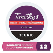 TIMOTHY'S, Chai Latte, Medium Roast, K-Cup Pods, 12 Count
