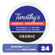 TIMOTHY'S, Colombian La Vereda, Medium Roast, K-Cup Pods, 24 Count