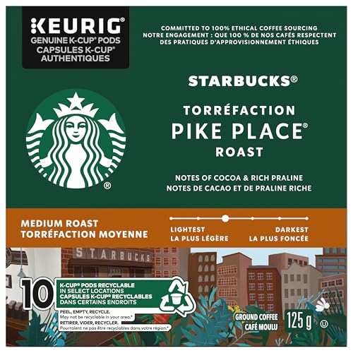 Starbucks, Pike Place, Medium Roast, K-Cup Pods, 10 Count