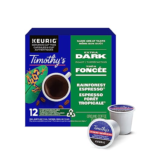 TIMOTHY'S, Rainforest Espresso, Dark Roast, Coffee, 12 Count