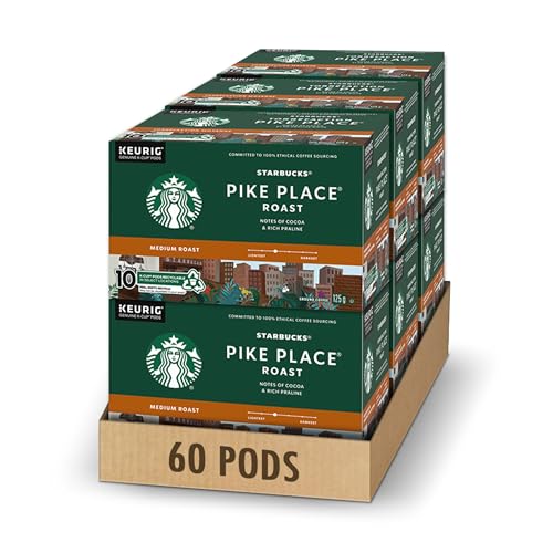 Starbucks, Pike Place, Medium Roast, Coffee, 60 Count