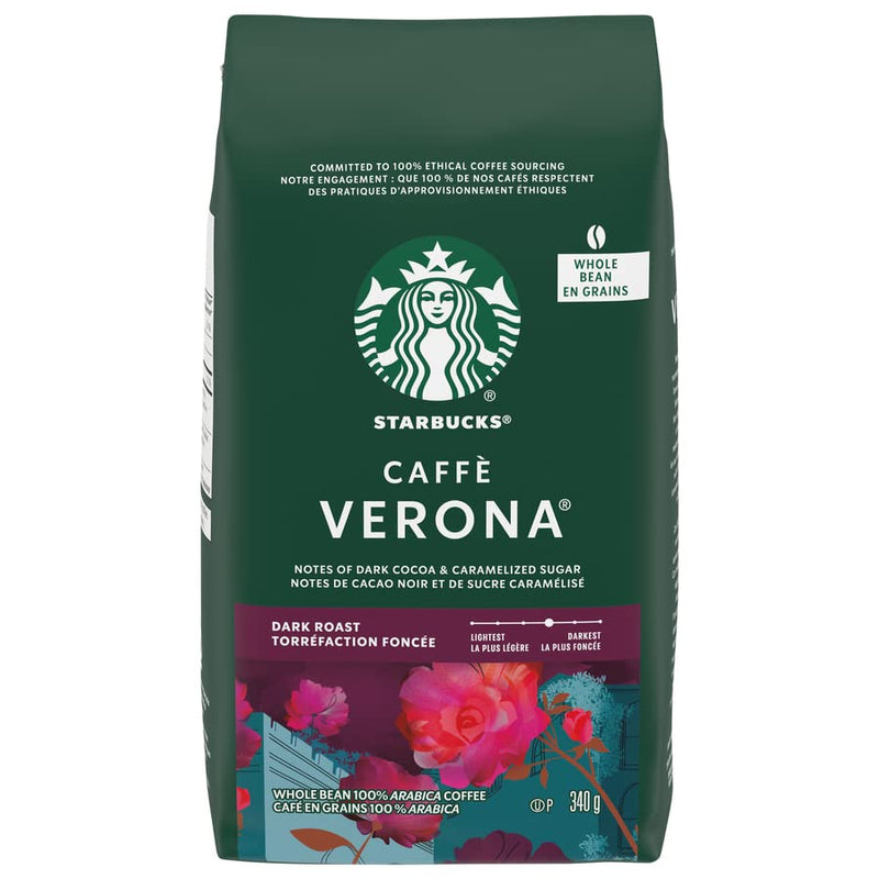 Starbucks, Dark Chocolate, Dark Roast, Whole Beans, 6 x 340 Grams