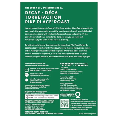 Starbucks, Decaf Pike Place, Medium Roast, K-Cup Pods, 24 Count