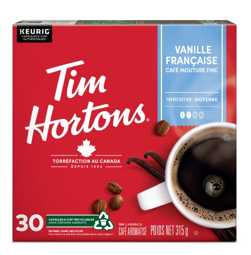Tim Hortons, French Vanilla, Medium Roast, Coffee, 30 Count