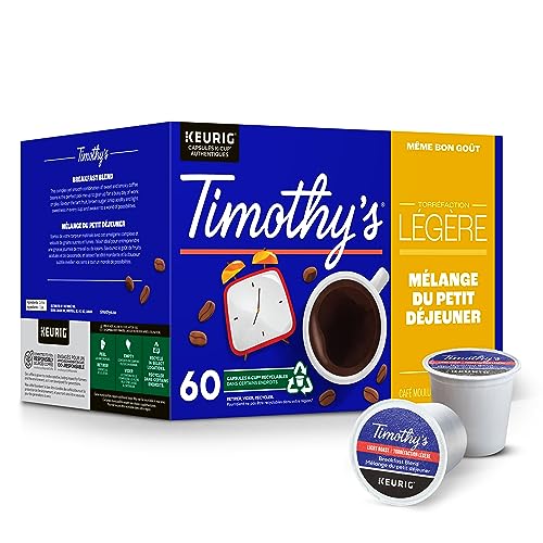 TIMOTHY'S, Breakfast Blend, Medium Roast, K-Cup Pods, 60 Count