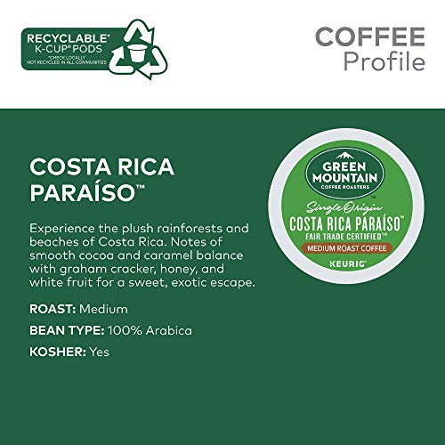 Green Mountain Coffee Roasters, Costa Rica Paraiso, Medium Roast, K-Cup Pods, 72.0 Count