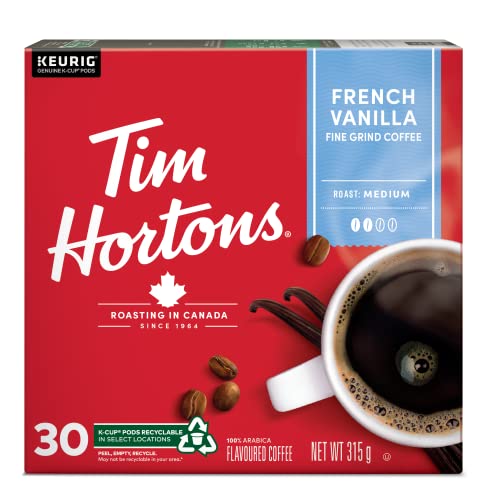 Tim Hortons, French Vanilla, Medium Roast, Coffee, 30 Count