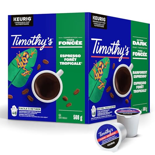 TIMOTHY'S, Rainforest Espresso, Medium Roast, K-Cup Pods, 48 Count