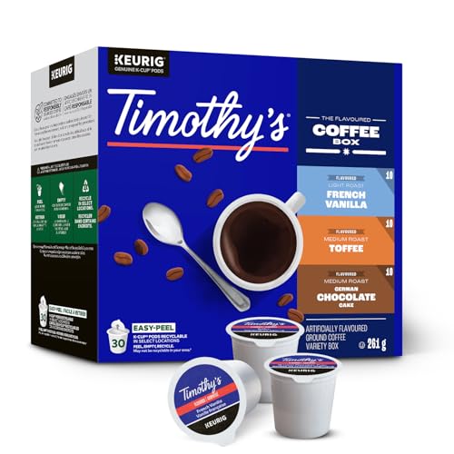 TIMOTHY'S, The Flavoured Coffee, Dark Roast, K-Cup Pods, 30 Count