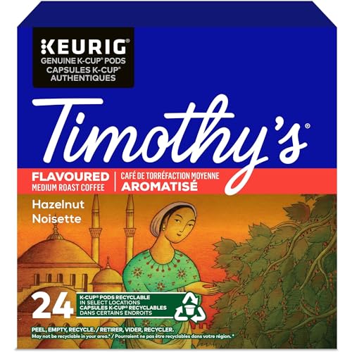 TIMOTHY'S, Hazelnut, Medium Roast, Coffee, 24 Count