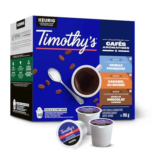 TIMOTHY'S, The Flavoured Coffee, Dark Roast, K-Cup Pods, 30 Count