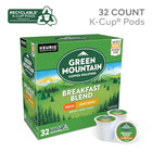 Green Mountain Coffee Roasters, Decaf Breakfast Blend, Light Roast, Beans, 32.0 Count