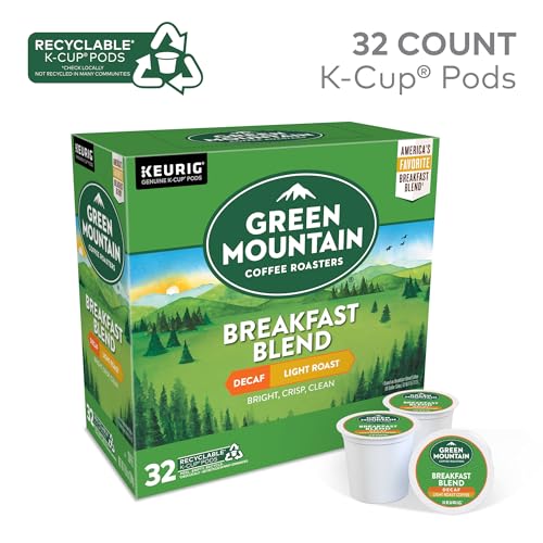 Green Mountain Coffee Roasters, Decaf Breakfast Blend, Light Roast, Beans, 32.0 Count
