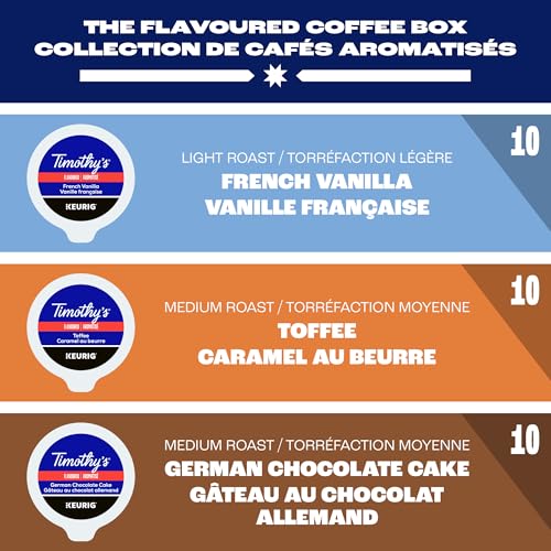 TIMOTHY'S, The Flavoured Coffee, Dark Roast, K-Cup Pods, 30 Count