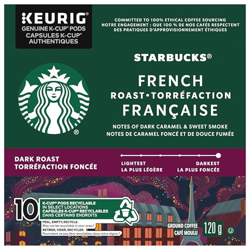 Starbucks, French Roast, Dark Roast, K-Cup Pods, 10 Count