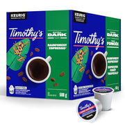 TIMOTHY'S, Rainforest Espresso, Medium Roast, K-Cup Pods, 48 Count