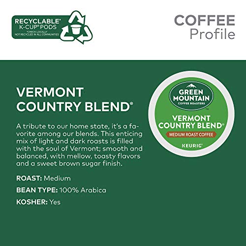 Green Mountain Coffee Roasters, Vermont Country Blend, Medium Roast, K-Cup Pods, 72.0 Count