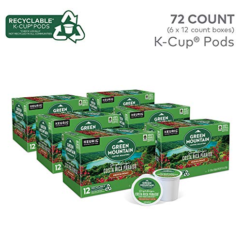 Green Mountain Coffee Roasters, Costa Rica Paraiso, Medium Roast, K-Cup Pods, 72.0 Count